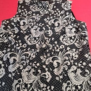 Elegant Black and Cream Lace Top